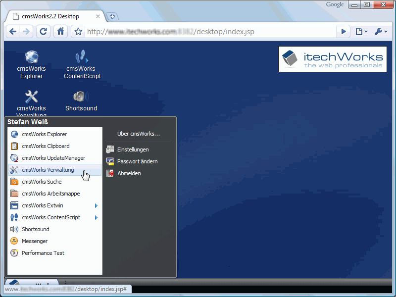 Granting and managing of user rights is done with the built-in administration tool.