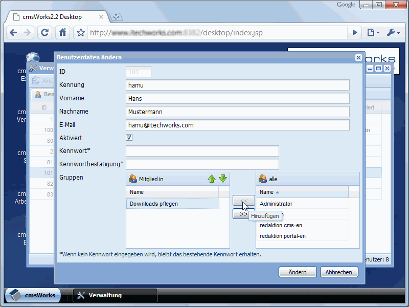 You can assign groups to certain users via the user management as well. This is a useful approach for new users in particular.