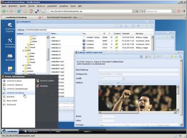 Screenshot zum Redaktions-Desktop des CMS-Systems cmsWorks